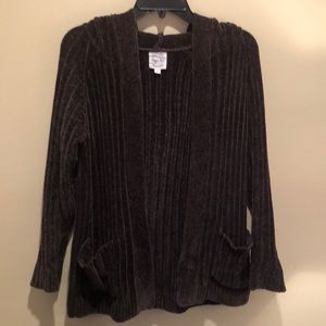 Olive Greenish/brown Hooded Chenille Sweater